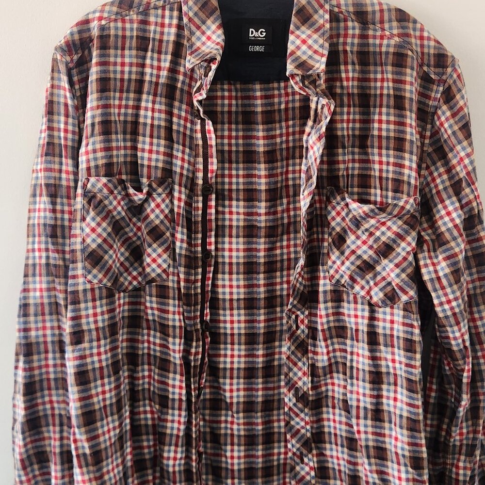 Dolce & Gabanna Mens Plaid Shirt (George) - Size 16/41